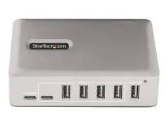 StarTech.com 7-Port USB-C Hub, 5x USB-A + 2x USB-C, Self-Powered w/ 65W Power Supply, USB 3.1 10Gbps Hub w/ BC1.2 Charging, Desktop/Laptop USB Hub with 3ft Locking USB-IF Certified Cable USB Expansion Hub (10G5A2CS-USB-C-HUB) - Hub - 5 x USB 3.2 Gen 2 + 2 x USB-C 3.2 Gen 2 - stasjon&#230;r