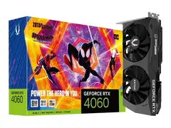 ZOTAC GAMING GeForce RTX 4060 OC SPIDER-MAN: Across the Spider-Verse Bundle Grafikkort - GeForce RTX 4060 - 8 GB GDDR6 - PCIe 4.0 x8 - HDMI, 3 x DisplayPort