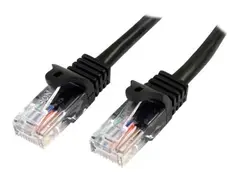 StarTech.com 3m Black Cat5e / Cat 5 Snagless Patch Cable Koblingskabel - RJ-45 (hann) til RJ-45 (hann) - 3 m - UTP - CAT 5e - uten hindringer - svart