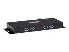 Eaton Tripp Lite series 7-Port Industrial-Grade USB 3.1 Gen 2 Hub 10 Gbps, 4 USB-A &amp; 3 USB-C, 15 kV ESD Immunity, Metal Housing, TAA - Hub - 7 x USB 3.1 Gen 2 - stasjon&#230;r - statslig GSA - TAA-samsvar