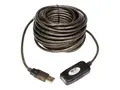 Eaton Tripp Lite Series 10M USB 2.0 Hi-Speed Active Extension Repeater Cable USB-A M/F 33&#39; 33ft 10 Meter USB-forlengelseskabel - USB (hann) til USB (hunn) - USB 2.0 - 10 m - aktiv - gr&#229;