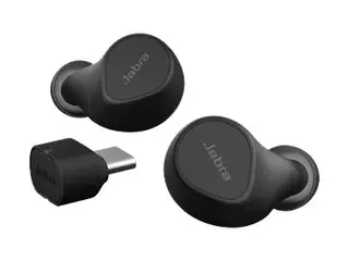 Jabra Evolve2 Buds MS - True wireless-hodetelefoner med mikrofon i &#248;ret - Bluetooth - aktiv st&#248;ydemping - USB-C via Bluetooth-adapter - lydisolerende - svart - Certified for Microsoft Teams