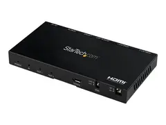 StarTech.com 2-Port HDMI Splitter (1x2), 4K 60Hz UHD HDMI 2.0 Audio Video Splitter w/ Scaler &amp; Audio Extractor (3.5mm/SPDIF), Dual HDMI Splitter (1-In 2-Out), EDID Copy, TV/Projector Supports HDCP 2.2 (ST122HD20S) - Video/lyd-splitter - 2 x HDMI - stasjon&#230;r