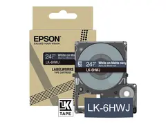 Epson LabelWorks LK-6HWJ - Hvitt p&#229; matt marinebl&#229;tt Rull (2,4 cm x 8 m) 1 kassett(er) hengeboks - tape - for LabelWorks LW-C610