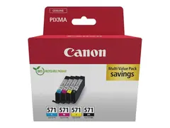 Canon CLI-571 C/M/Y/BK Multipack 4-pack - 7 ml - svart, gul, cyan, magenta - original - blekkbeholder - for PIXMA TS5051, TS5053, TS5055, TS6050, TS6051, TS6052, TS8051, TS8052, TS9050, TS9055