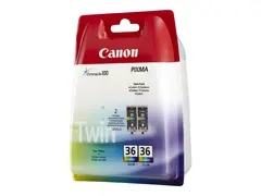 Canon CLI-36 Color Twin Pack - 2-pack 12 ml - farge (cyan, magenta, gul) - original - blekkbeholder - for PIXMA iP100 with battery, iP110, TR150, TR150 with Battery Pack; RC-IP100