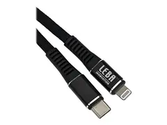 LEBA NoteCable - Lightning-kabel 24 pin USB-C hann til Lightning hann - 75 cm - svart - up to 480 Mbps, opptil 36 W kraftoverf&#248;ring