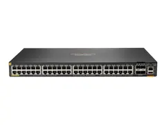 HPE Aruba Networking CX 6200F 48G Class 4 PoE 4SFP 370W Switch Switch - Max. Stacking Distance 10 km - L3 - Styrt - 48 x 10/100/1000 (PoE+) + 4 x 100/1000 SFP - front og side til bakside - rackmonterbar - PoE+ (370 W)