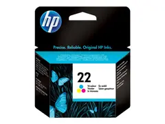 HP 22 - Farge (cyan, magenta, gul) - original blekkpatron - for Deskjet F2185, F2187, F2210, F2235, F2240, F2275, F2280, F2290, F375, F4175, F4190, F4194