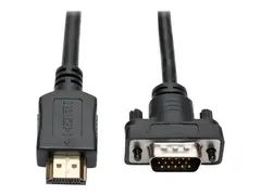 Eaton Tripp Lite Series HDMI to VGA Active Adapter Cable (HDMI to Low-Profile HD15 M/M), 10 ft. (3.1 m) Adapterkabel - HDMI hann til HD-15 (VGA) hann - 3.05 m - skjermet - svart - tommelskruer