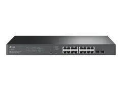 TP-Link JetStream TL-SG2218P V1.60 Switch - smart - 16 x 10/100/1000 (PoE+) + 2 x SFP - rackmonterbar - PoE+ (150 W)