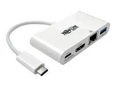 Eaton Tripp Lite Series USB C to HDMI Multiport Video Adapter Converter w/ USB-A Hub, USB-C PD Charging, Gigabit Ethernet Port, Thunderbolt 3 Compatible USB Type C to HDMI, USB Type-C dokkingstasjon - USB - HDMI - 1GbE