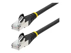 StarTech.com 1.5m CAT6a Ethernet Cable Black - Low Smoke Zero Halogen (LSZH) - 10GbE 500MHz 100W PoE++ Snagless RJ-45 w/Strain Reliefs S/FTP Network Patch Cord - koblingskabel - 1.5 m - svart