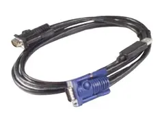 APC - Video- / USB-kabel - USB, HD-15 (VGA) (hann) til HD-15 (VGA) (hann) 7.6 m - for APC 16 Port Multi-Platform Analog KVM, 8 Port Multi-Platform Analog KVM