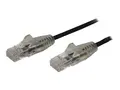 StarTech.com 1.5m Slim LSZH CAT6 Ethernet Cable, 10 Gigabit Snagless RJ45 100W PoE Patch Cord, CAT 6 10GbE UTP Network Cable w/Strain Relief, Black, Fluke Tested/ETL/Low Smoke Zero Halogen Category 6 - 28AWG (N6PAT150CMBKS) - Koblingskabel - RJ-45 (hann) til RJ-45 (hann) - 1.5 m - UTP - CAT 6 - uten hindringer, flertr&#229;det - svart