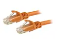 StarTech.com 15m CAT6 Ethernet Cable, 10 Gigabit Snagless RJ45 650MHz 100W PoE Patch Cord, CAT 6 10GbE UTP Network Cable w/Strain Relief, Orange, Fluke Tested/Wiring is UL Certified/TIA Category 6 - 24AWG (N6PATC15MOR) - Koblingskabel - RJ-45 (hann) til RJ-45 (hann) - 15 m - UTP - CAT 6 - formst&#248;pt, uten hindringer - oransje