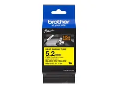 Brother HSe-611E - Svart p&#229; gult - Rull (0,52 cm x 1,5 m) 1 kassett(er) hengeboks varmekrympetape - for P-Touch PT-D800, PT-E300, PT-E310, PT-E550, PT-P700, PT-P750, PT-P900, PT-P950