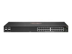 HPE Aruba 6000 24G 4SFP Switch - Switch - L3 Styrt - 24 x 10/100/1000 + 4 x Gigabit SFP - side til side-luftflyt - rackmonterbar - AC 100 - 127 V / 200 - 240 V