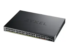 Zyxel XGS2220 Series XGS2220-54HP - switch 48-porters GbE L3-tilgang, NebulaFLEX Cloud, med 6 10G opplink - 54 porter - Styrt - rackmonterbar