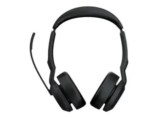 Jabra Evolve2 55 UC Stereo - Hodesett on-ear - Bluetooth - tr&#229;dl&#248;s - aktiv st&#248;ydemping - USB-A - svart - Optimert for UC