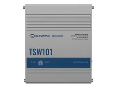 Teltonika TSW101 - Switch - 5 x 10/100/1000 DIN-skinnemonterbar, veggmonterbar - PoE+ - DC