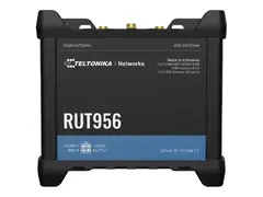 Teltonika RUT956 - Tr&#229;dl&#248;s ruter WWAN 3-portssvitsj - Wi-Fi - 3G, 4G, 2G - DIN-skinnemonterbar