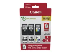 Canon PG-540L x2/CL-541XL Photo Paper Value Pack 2-pack - svart, farge (cyan, magenta, gul) - original - hengeboks - blekkpatron/papirsett - for PIXMA MG3250, MG3550, MG3650, MG4250, MX395, MX455, MX475, MX525, MX535, TS5150, TS5151