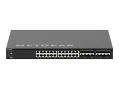 NETGEAR AV Line M4350-24X8F8V - Switch L3 - Styrt - 24 x 100/1000/2.5G/5G/10GBase-T (PoE++) + 8 x 10Gb Ethernet SFP+ + 8 x 25 Gigabit SFP28 - front til bakside-luftflyt - rackmonterbar - PoE++ (290 W)