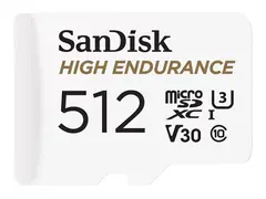 SanDisk High Endurance - Flashminnekort (microSDXC til SD-adapter inkludert) 512 GB - Video Class V30 / UHS-I U3 / Class10 - microSDXC UHS-I