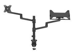 Neomounts DS20-425BL2 - Monteringssett (skrivebordsklemmemontering, VESA-adapter, notebook-bakke, skrivebordsmalje, skjermarm, brettarm til b&#230;rbar) helbevegelses justerbar arm - for LCD-skjerm / notebook - st&#229;l - svart - skjermst&#248;rrelse: 17&quot;-27&quot; (LCD display) / 11.6&quot;-17.3&quot; (notebook)