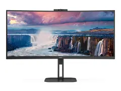 AOC Value-line CU34V5CW/BK - V5 series - LED-skjerm kurvet - 34&quot; - 3440 x 1440 WQHD @ 100 Hz - VA - 300 cd/m&#178; - 3000:1 - 4 ms - HDMI, DisplayPort, USB-C - h&#248;yttalere - svart