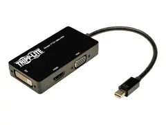 Eaton Tripp Lite Series 6in Mini DisplayPort to VGA / DVI / HDMI Adapter Converter mDP 6&quot; Videokonverter - DisplayPort - DVI, HDMI, VGA - svart