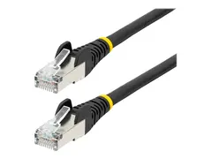 StarTech.com 7m CAT6a Ethernet Cable - Black Low Smoke Zero Halogen (LSZH) - 10GbE 500MHz 100W PoE++ Snagless RJ-45 w/Strain Reliefs S/FTP Network Patch Cord - Koblingskabel - RJ-45 (hann) til RJ-45 (hann) - 7 m - S/FTP - CAT 6a - IEEE 802.3bt - halogenfri, formst&#248;pt, uten hindringer, flertr&#229;det - svart