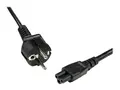 StarTech.com 2m (6ft) Laptop Power Cord, EU Schuko to C5, 2.5A 250V, 18AWG, Notebook / Laptop Replacement AC Cord, Printer/Power Brick Cord, Schuko CEE 7/7 to Clover Leaf IEC 60320 C5 Laptop Charger Cable - Str&#248;mkabel - IEC 60320 C5 til power CEE 7/7 (hann) - AC 250 V - 2 m - svart