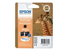 Epson T0711 Twin Pack - 2-pack 22.2 ml - h&#248;ykapasitets - svart - original - blister - blekkpatron - for Stylus SX210, SX410, SX510, SX515, SX610; Stylus Office B1100, B40, BX310, BX600, BX610