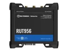 Teltonika RUT956 - Tr&#229;dl&#248;s ruter - WWAN 3-portssvitsj 2,4 GHz - 4G, 2G, 3G - DIN-skinnemonterbar