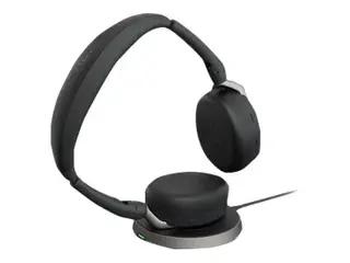 Jabra Evolve2 65 Flex UC Stereo Hodesett - on-ear - Bluetooth - tr&#229;dl&#248;s - aktiv st&#248;ydemping - USB-C - svart - med tr&#229;dl&#248;s ladepute - Optimert for UC