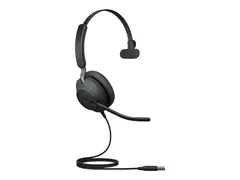 Jabra Evolve2 40 SE MS Mono - Hodesett - on-ear kablet - USB-A - lydisolerende - Certified for Microsoft Teams