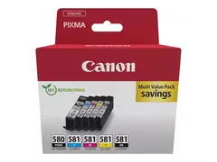 Canon PGI-580/CLI-581 PGBK/C/M/Y/BK Multi Pack 5-pack - svart, gul, cyan, magenta, pigmentert svart - original - boks - blekkbeholder - for PIXMA TS6251, TS6350, TS6351, TS705, TS8252, TS8350, TS8351, TS8352, TS9550, TS9551