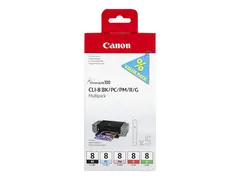 Canon CLI Value Pack 8 Multipack 13 ml - svart, cyan, magenta, r&#248;d, gr&#248;nn - original - blekkbeholder - for PIXMA Pro9000, Pro9000 Mark II