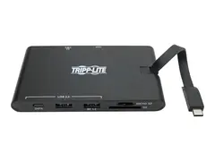 Eaton Tripp Lite Series USB-C Laptop Docking Station HDMI, VGA, GbE, 4K @ 30 Hz, Thunderbolt 3, USB-A, USB-C, PD Charging 3.0, Black - dokkingstasjon - USB-C 3.1 / Thunderbolt 3 - VGA, HDMI - 1GbE