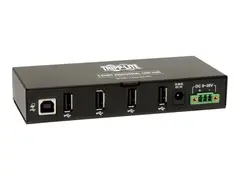 Eaton Tripp Lite series 4-Port Rugged Industrial USB 2.0 Hi-Speed Hub w 15KV ESD Immunity Metal Mountable Hub - 4 x USB 2.0 - DIN-skinnemonterbar, veggmonterbar