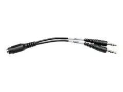 Eaton Tripp Lite Series 3.5 mm 4-Position to 3.5 mm 3-Position Audio Headset Splitter Adapter Cable (F/2xM), 6 in. (15.2 cm) Hodetelefonsplitter - mini-phone stereo 3.5 mm hann til 4-polsminijakk hunn - 15 cm - svart