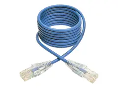 Eaton Tripp Lite Series Cat6 Gigabit Snagless Slim UTP Ethernet Cable (RJ45 M/M), PoE, Blue, 5 ft. (1.52 m) Koblingskabel - RJ-45 (hann) til RJ-45 (hann) - 1.52 m - UTP - CAT 6 - formst&#248;pt, uten hindringer, flertr&#229;det - bl&#229;