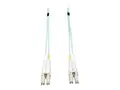 Eaton Tripp Lite Series 10Gb Duplex Multimode 50/125 OM3 LSZH Fiber Patch Cable (LC/LC) Aqua, 3M (10 ft.) - Koblingskabel - LC multimodus (hann) til LC multimodus (hann) - 3 m - fiberoptisk - dupleks - 50 / 125 mikroner - OM3 - halogenfri - akvamarin