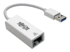 Eaton Tripp Lite Series USB 3.0 SuperSpeed to Gigabit Ethernet NIC Network Adapter RJ45 10/100/1000 White Nettverksadapter - USB 3.0 - Gigabit Ethernet - hvit