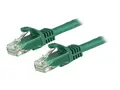 StarTech.com 15m CAT6 Ethernet Cable, 10 Gigabit Snagless RJ45 650MHz 100W PoE Patch Cord, CAT 6 10GbE UTP Network Cable w/Strain Relief, Green, Fluke Tested/Wiring is UL Certified/TIA Category 6 - 24AWG (N6PATC15MGN) - Koblingskabel - RJ-45 (hann) til RJ-45 (hann) - 15 m - UTP - CAT 6 - formst&#248;pt, uten hindringer - gr&#248;nn