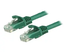 StarTech.com 15m CAT6 Ethernet Cable, 10 Gigabit Snagless RJ45 650MHz 100W PoE Patch Cord, CAT 6 10GbE UTP Network Cable w/Strain Relief, Green, Fluke Tested/Wiring is UL Certified/TIA Category 6 - 24AWG (N6PATC15MGN) - Koblingskabel - RJ-45 (hann) til RJ-45 (hann) - 15 m - UTP - CAT 6 - formst&#248;pt, uten hindringer - gr&#248;nn