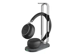 Yealink BH76 - Hodesett - on-ear - Bluetooth tr&#229;dl&#248;s - aktiv st&#248;ydemping - USB-A via Bluetooth-adapter - svart - med ladestativ - Certified for Microsoft Teams