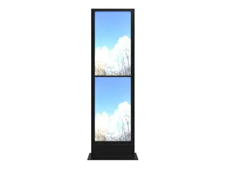 HI-ND Tower 50&quot; - Stativ - for 2 LCD-skjermer polykarbonat - svart, RAL 9005 - skjermst&#248;rrelse: 50&quot; - plassering p&#229; gulv